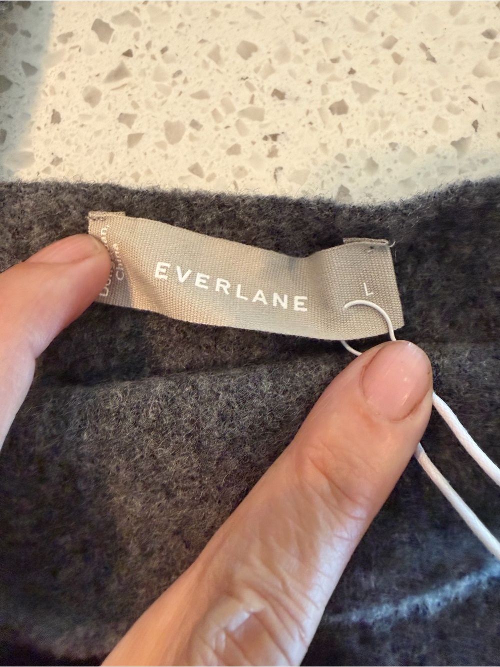 Everlane Wool Yak Blend Crop Tank Dark Heather Gray Knit Crop Top L - Picture 3 of 4